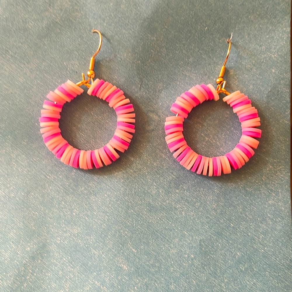 Handmade clay bead earrings